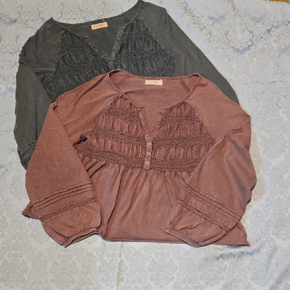 Lucky Brand Puffy Sleeved Tops